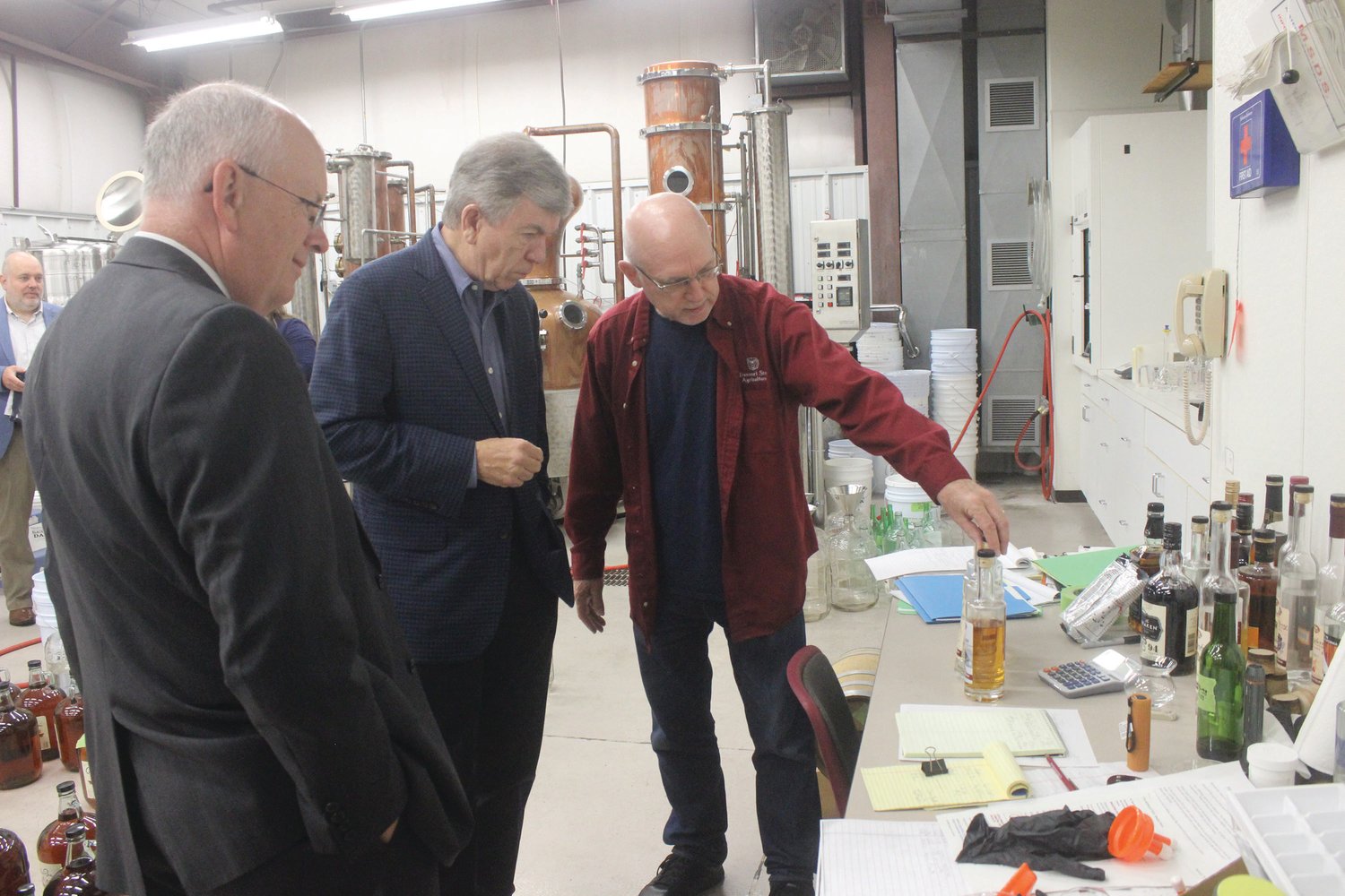 Sen. Roy Blunt, center, during his tour of the Missouri State University-Mountain Grove Campus on Thursday, Oct. 14.